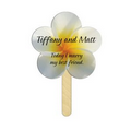 Digital Printed Daisy Stock Shape Mini Fans - Front & Back